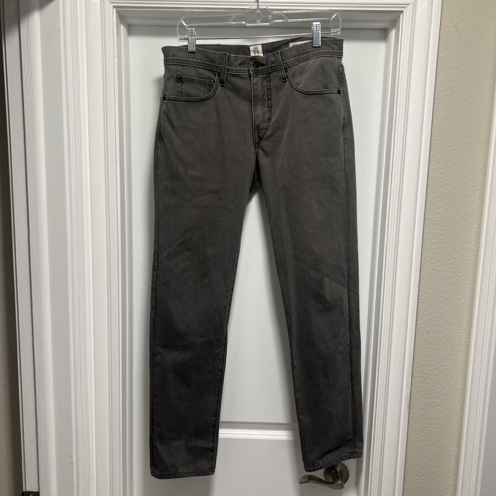 Hiroshi Kato Selvedge The Pen Mens Jeans 30x30 Gray Raw 4 Way Stretch Slim Pants